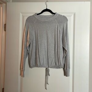 Gray sweater with tie